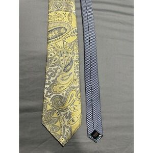 Tommy‎ Hilfiger Yellow/Blue Paisley Silk Neck Tie